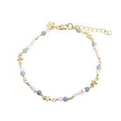 Aqua Dulce Stella armbånd forgyldt sølv m. cz + perler (17 + 3 cm)