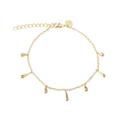 Aqua Dulce Shiny Drop armbånd forgyldt sølv (17 + 3 cm)