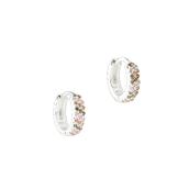 Aqua Dulce Blush Hoop øreringe sølv m. cz - 11 mm