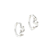 Aqua Dulce Wavy Hoop øreringe sølv m. cz