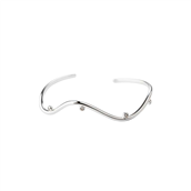 Aqua Dulce Wavy Bangle armring sølv m. cz (65 mm)