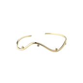 Aqua Dulce Wavy Bangle armring forgyldt sølv m. cz (65 mm)
