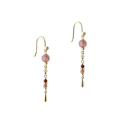 Aqua Dulce Peachy Earhook øreringe forgyldt sølv m. perler