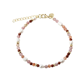 Aqua Dulce Peachy armbånd forgyldt sølv m. perler (17 + 3 cm)