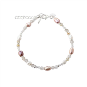 Aqua Dulce Fresa Rose armbånd sølv m. perler (17 + 3 cm)