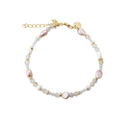 Aqua Dulce Fresa Rose armbånd forgyldt sølv m. perler (17 + 3 cm)