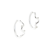 Aqua Dulce Wavy Hoop Big øreringe sølv m. cz