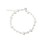 Aqua Dulce Shelly armbånd sølv m. cz (17 + 3 cm)