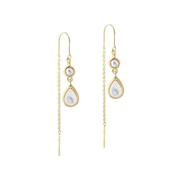 Aqua Dulce Celestia Pearl Thread øreringe forgyldt sølv m. fvp