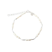 Aqua Dulce Alura White armbånd sølv m. perler (17 + 3 cm)