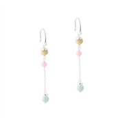 Aqua Dulce Morganite Dream Long øreringe sølv m. sten