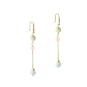 Aqua Dulce Morganite Dream Long øreringe forgyldt sølv m. sten