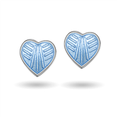 Pia & Per ørestikker sølv m. hjerte lyseblå emalje