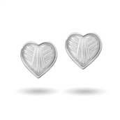 Pia & Per ørestikker sølv m. hjerte hvid emalje