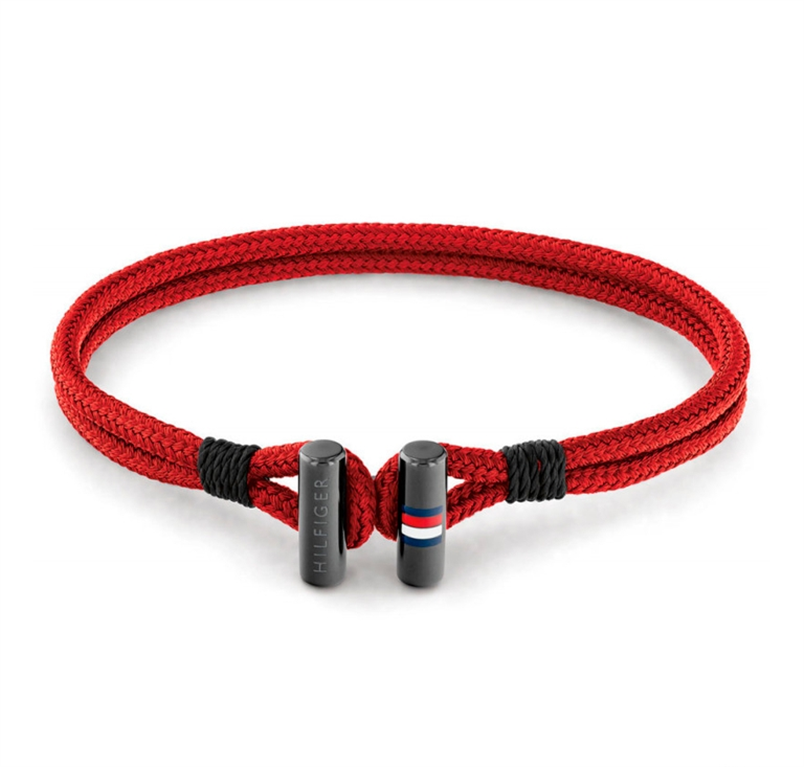 Hilfiger Red Bracelet armbånd rød nylonsnor med stål lås 21cm | Tommy Hilfiger - Køb hos pindj.dk