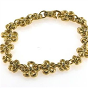 Armbånd m/blomster 18kt brill 4*0,03+4*0,02+7*0,01tw/vvs