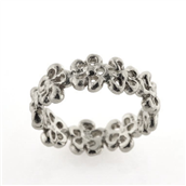 Blomsterring (blomster hele vejen rundt) br. ca. 7,3 mm. 14 kt. hvg.