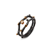 By Birdie Grace Duo ring sølv med 14 kt guld med 0,05 ct (str. 52-60)