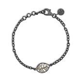 By Birdie Beech Autumn armbånd sort rhodineret sølv m. 18 kt.