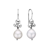 By Birdie Rose Buds Silver Pearl ørehængere sølv m. ferskvandsperler
