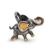 By Birdie Hannibal Elephant vedhæng sort rhodineret sølv m.18kt. guld + 0,04 ct brillant og ferskvandsperle