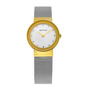 Bering Classic bicolour kasse, Mesh lænke, Safirglas, Swarovski 26mm