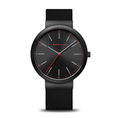 Bering Classic unisexur stål sort m. silikoneremme 41mm 3 bar