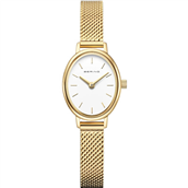 Bering Classic Oval dameur stål gulddoublé 20mm 3bar