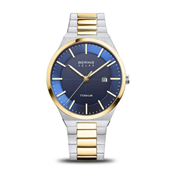 Bering Titanium Solar herreur gulddoublé blå skive safirglas 10bar