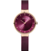 Bering Solar dameur lilla meshlænke, rosadoublé, 31mm, safirglas, 5ATM