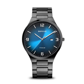 Bering Classic herreur sort titanium lænke blå skive 40mm safirglas 5 ATM