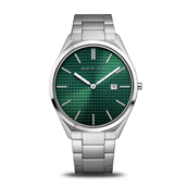 Bering Ultra Slim herreur stållænke grøn skive 3 ATM 40mm