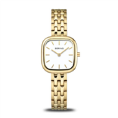 Bering Classic dameur kvadratisk stål gulddoublé 26mm 3bar