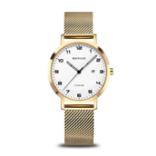 Bering Titanium dameur gulddoublé meshlænke 34mm 5 bar