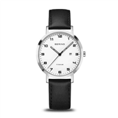 Bering Titanium dameur sort kalvelæderrem 34mm 5 bar