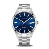 Bering Automatic herreur stål lænke blå skive 3bar 42mm