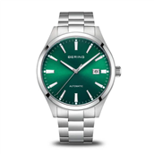 Bering Automatic herreur stål lænke grøn skive 3bar 42mm