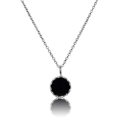 *Bykjaergaard Arktisk Pil halskæde sølv m. sort onyx (45cm)
