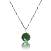 *Bykjaergaard Arktisk Pil halskæde sølv m. grøn onyx (45cm)