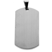 Dogtag stål blank med pats øsken  29x57 mm