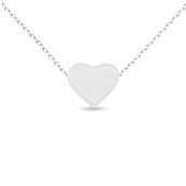 By Pind halskæde sølv rhodineret med hjerte vedhæng (42+3cm)