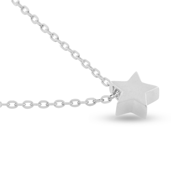 By Pind halskæde sølv rhodineret med stjerne vedhæng (45 cm)
