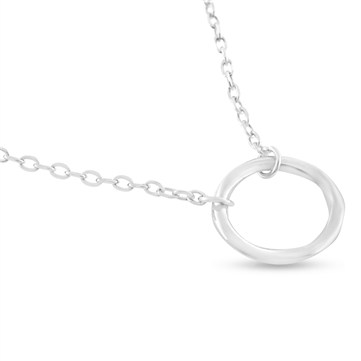 By Pind halskæde sølv rhodineret cirkel vedhæng (42+3cm)