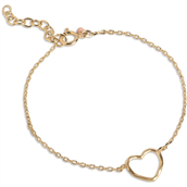 ENAMEL Copenhagen Organic Heart armbånd forgyldt sølv (15+3cm)