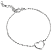 ENAMEL Copenhagen Organic Heart armbånd sølv (15+3cm)