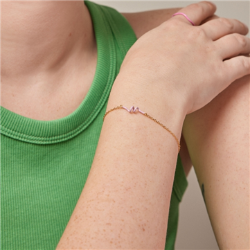 ENAMEL Copenhagen Twist Light Pink armbånd forgyldt sølv (15+3cm)