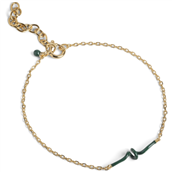 ENAMEL Copenhagen Twist Petrol Green armbånd forgyldt sølv (15+3cm)