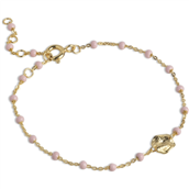 ENAMEL Copenhagen Lola Refined Light Pink armbånd forgyldt sølv (15+4cm)