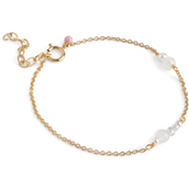 ENAMEL Copenhagen Sofia White and Pearls armbånd forgyldt sølv m. fvp (15+3 cm)