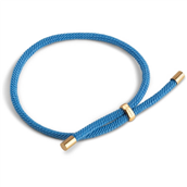 ENAMEL Copenhagen Color Cord Steel Blue armbånd forgyldt sølv (23 cm)